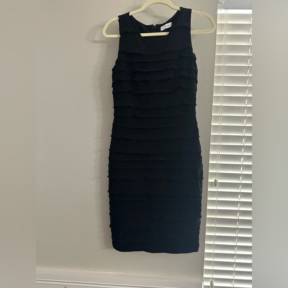 Calvin Klein Black Layered Mini Dress